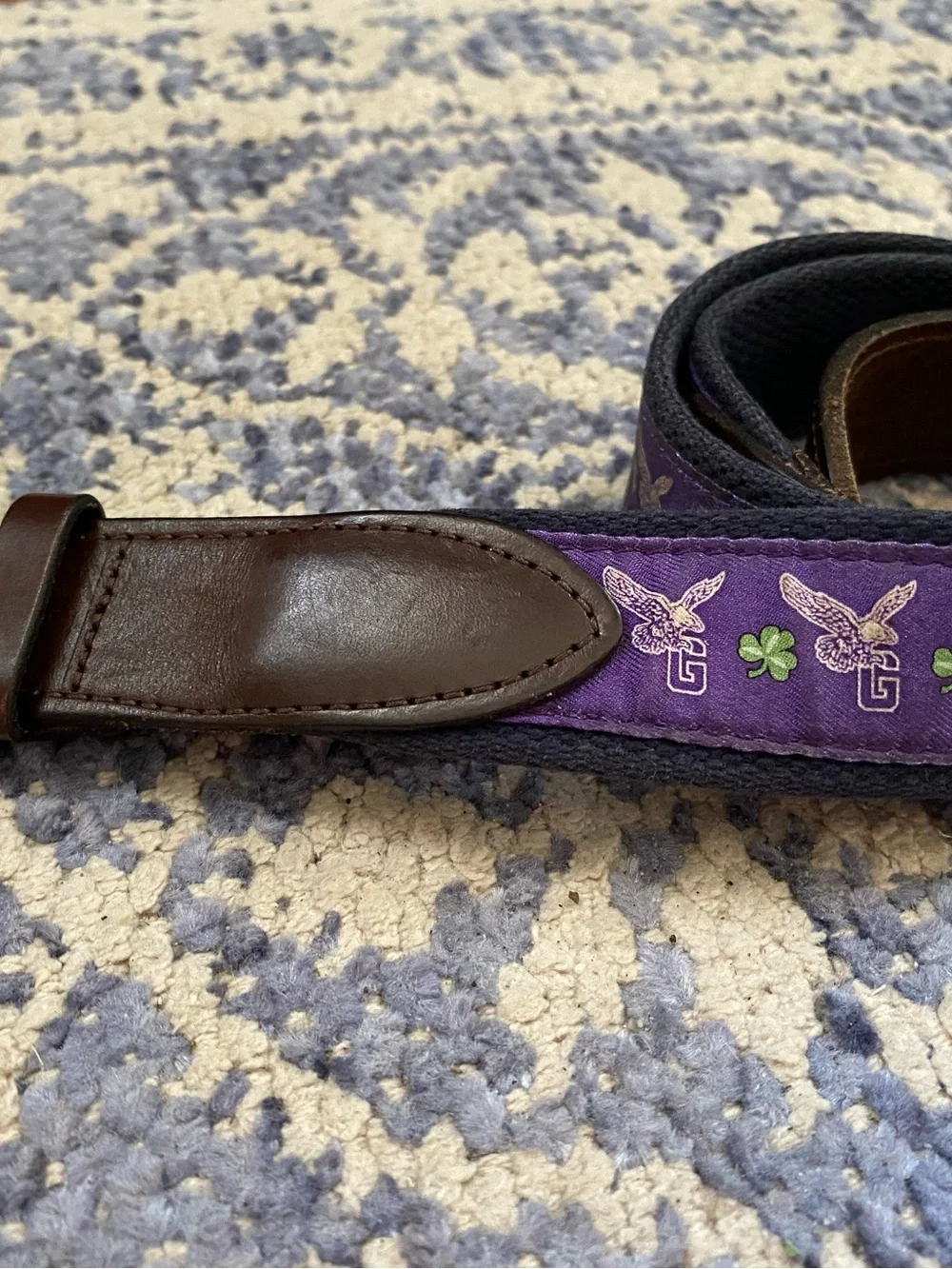 Gonzaga College High School Vineyard Vines Ribbon Leather Belt Sz 30